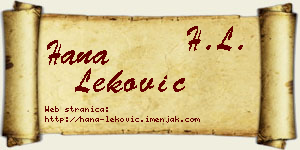 Hana Leković vizit kartica